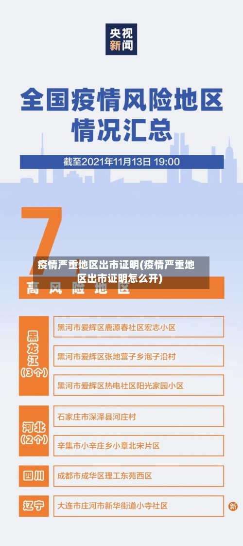 疫情严重地区出市证明(疫情严重地区出市证明怎么开)